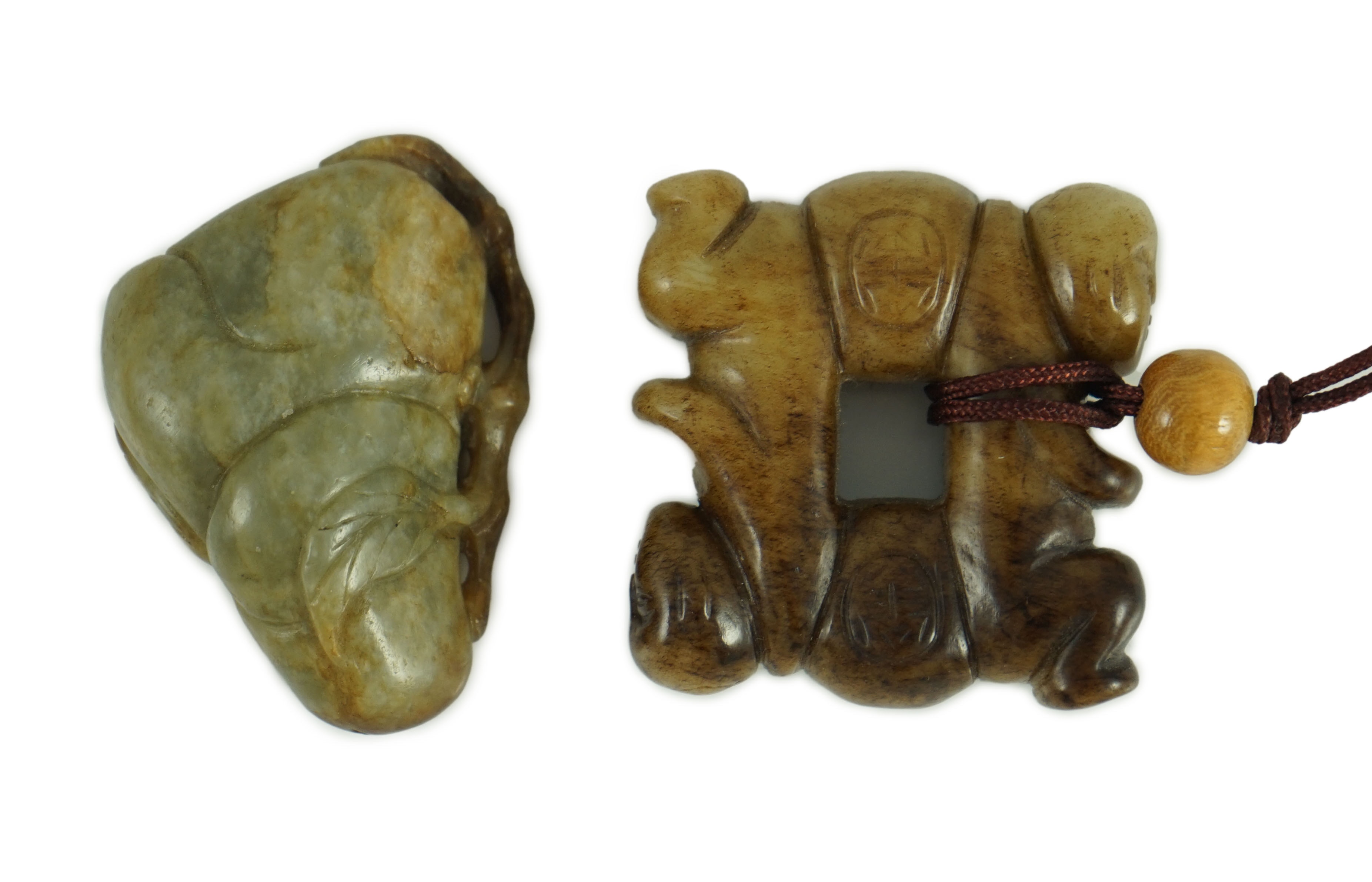 Two Chinese jade carvings, Ming dynasty or later